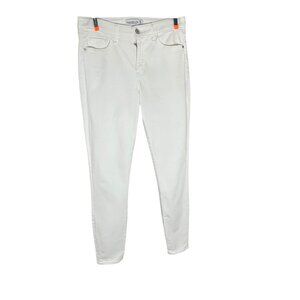Abercrombie & Fitch White Mid Rise Super Skinny Jeans Size 27/4L Cotton Blend Wo